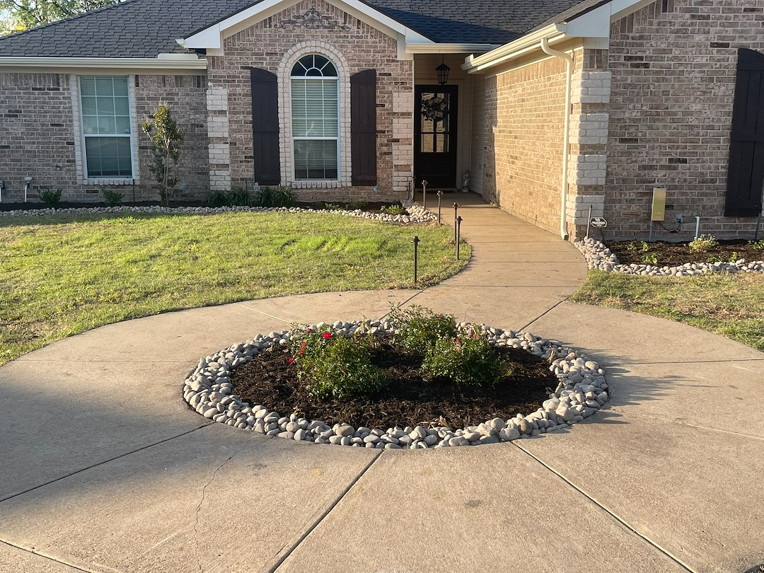 Amazing Landscape Flowerbed and Lighting Transformation in Waxahachie, TX
